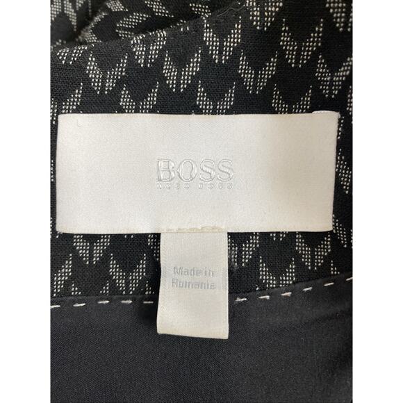 BOSS Hugo Boss Dylea Sheath Dress 3/4 Sleeve Black Gray Knee Work V Neck 6 US - Picture 8 of 8